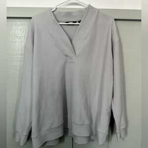 Lands' End Light Gray Ribbed Top